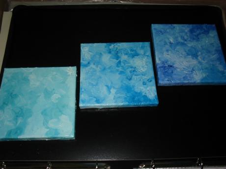 3 kleine türkis bis weiß/blau - sybille schelhorn - Array auf Array - Array - Array 3 kleine türkis bis weiß/blau - sybille schelhorn - Array auf Array - Array - Array