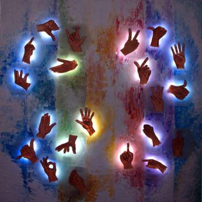 Light-art Human communication - Picchio Dieter Specht - Array auf - Array - Array Light-art Human communication - Picchio Dieter Specht - Array auf - Array - Array