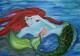 Surprised Mermaid - Ulrike Fritz - Acryl auf Leinwand - Fantastisch-Menschen-Mystik - 