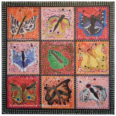 Butterflies on Red 02 (Schmetterlinge auf Rot) - Wolfgang Bretschneider -  auf  - Array - Array