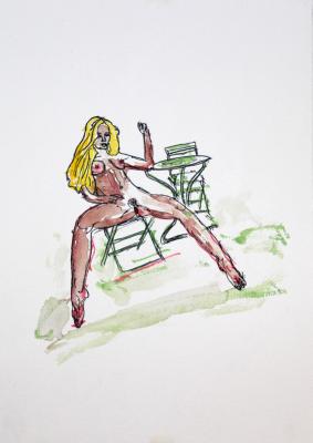 Zeichnung Nude 15 (Aquarellpapier, Tusche, 24x34) - Wolfgang Bretschneider - Array auf Array - Array - Zeichnung Nude 15 (Aquarellpapier, Tusche, 24x34) - Wolfgang Bretschneider - Array auf Array - Array -