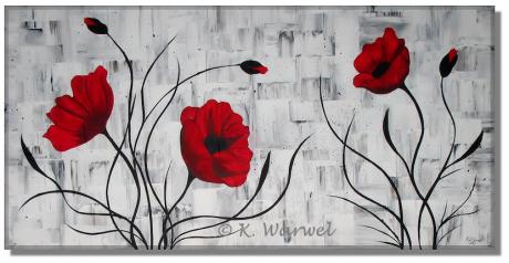 Roter Mohn II - Acrylgemälde 100x50cm Mohnblumen - Klaudia Warwel - Array auf Array - Array - Array Roter Mohn II - Acrylgemälde 100x50cm Mohnblumen - Klaudia Warwel - Array auf Array - Array - Array