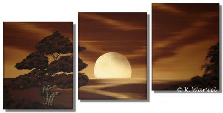 Gold Sundown VII - 3 Acrylgemälde 60x130cm - Klaudia Warwel - Array auf Array - Array - Gold Sundown VII - 3 Acrylgemälde 60x130cm - Klaudia Warwel - Array auf Array - Array -